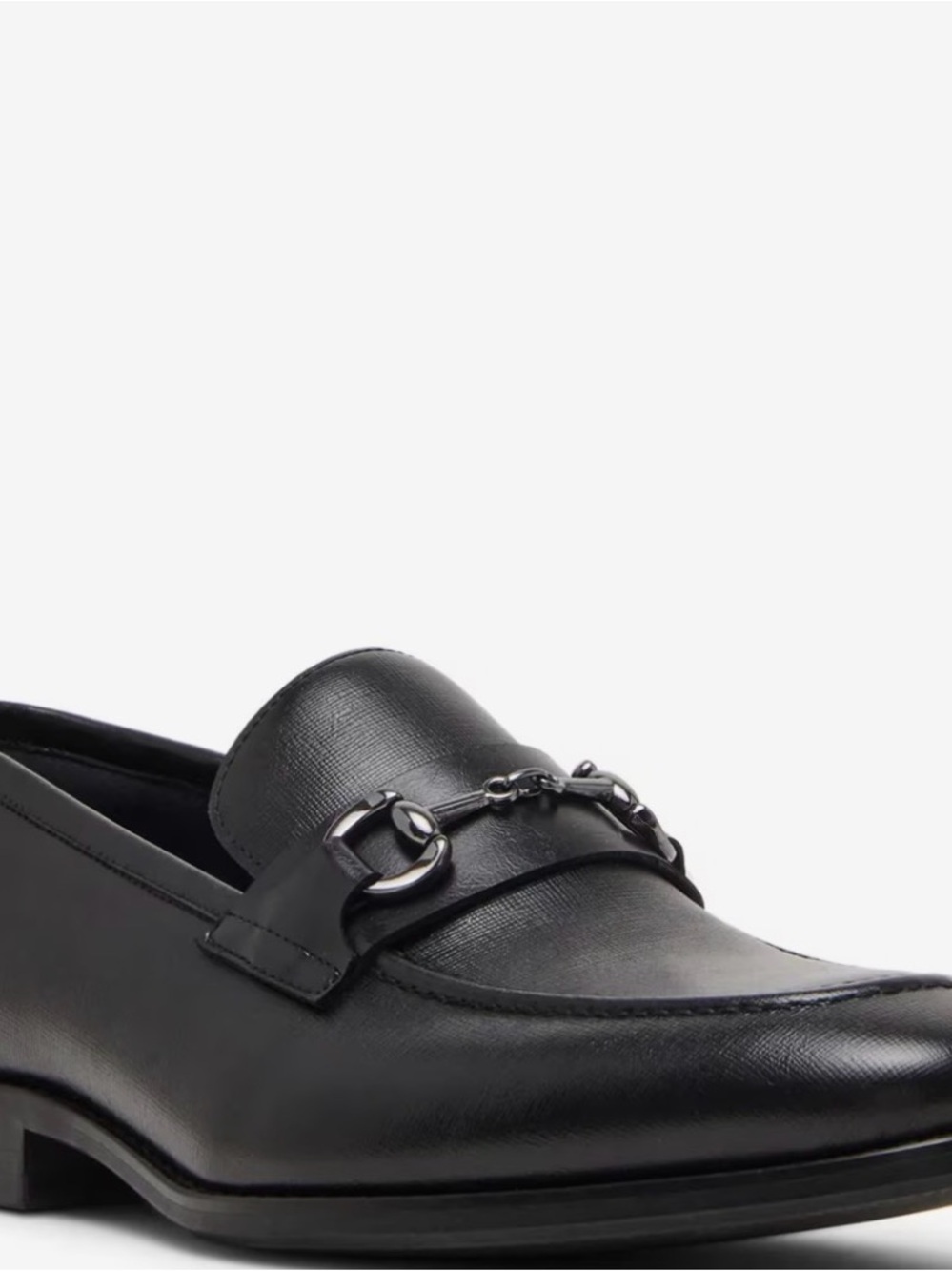 Steve Madden Men's Black Leather Bit-Detail Loafer